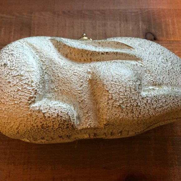 TIMMY WOODS RABBIT BUNNY CLUTCH WHITE GOLD ACACIA WOOD - Picture 6 of 10